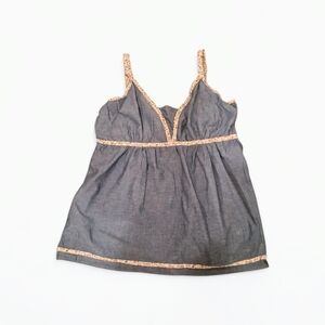 Maurices Denim Blue Color Sleeveless Chambray Tank